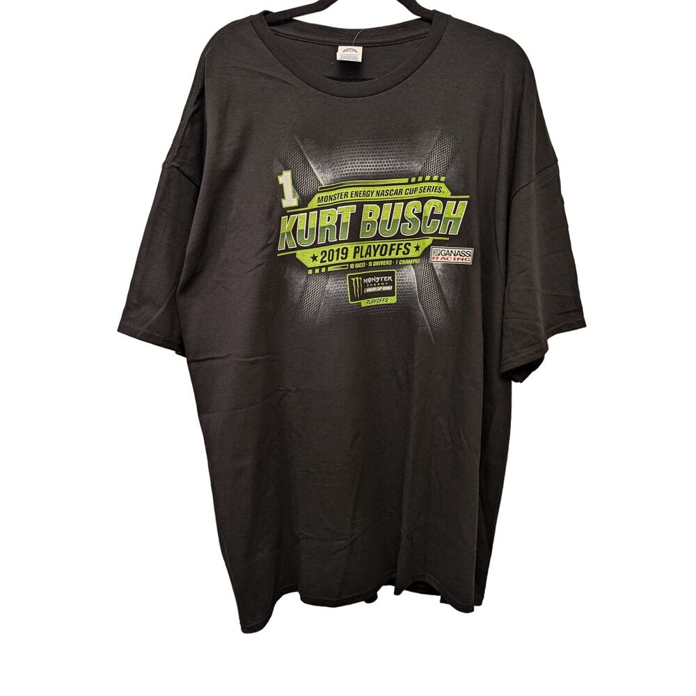 Nascar Kurt Busch Double Sided Graphic T Shirt 2019 Playoffs Monster